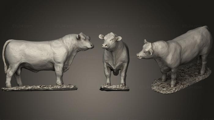 Статуэтки животных (Черный Бык, STKJ_0752) 3D модель для ЧПУ станка